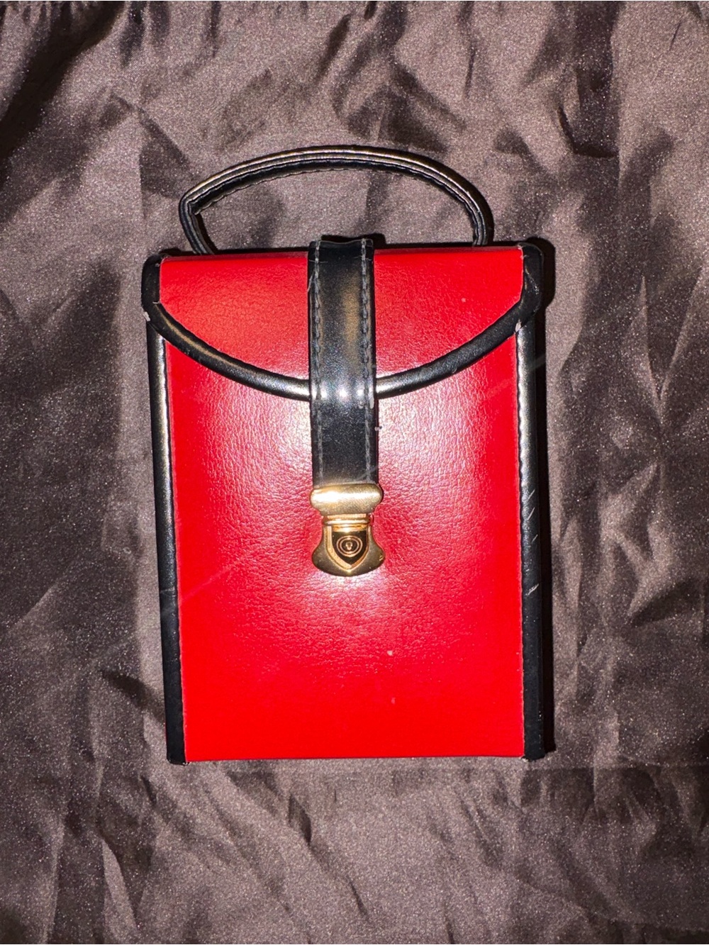 Red and Black Structured Travel Jewelry Box